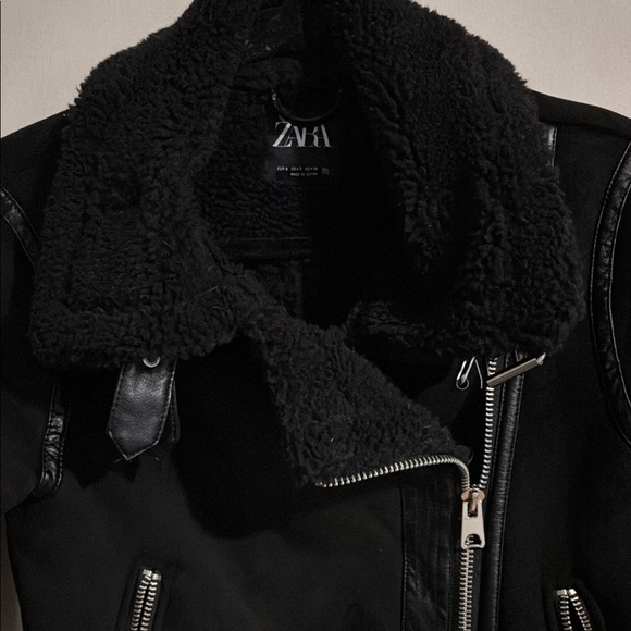 Zara Black Shearling Jacket - Picture 2 of 3